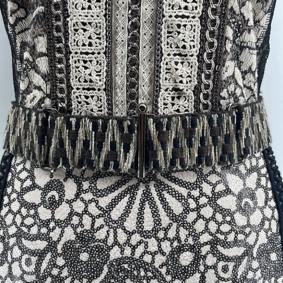 Anthropologie Bryan lars lace Melange Pencil Dress unique patchwork sz 2 - Picture 9 of 14